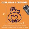Cute Corgi with a Heart Butt Self-Inking Rubber Stamp Ink Stamper for Stamping Crafting Planners - 1 Inch Medium - Orange Ink view 2