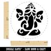 Ganesha Elephant Hindu Deity God Meditating Self-Inking Rubber Stamp Ink Stamper for Stamping Crafting Planners - 1 Inch Medium - Brown Ink view 2