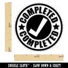 Completed Check Mark Teacher School Self-Inking Rubber Stamp Ink Stamper for Stamping Crafting Planners - 1 Inch Medium - Brown Ink view 2