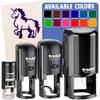 Elegant Majestic Mythical Unicorn Self-Inking Rubber Stamp Ink Stamper for Stamping Crafting Planners - 1 Inch Medium - Green Ink view 1