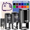 Cat Sleeping Doodle Self-Inking Rubber Stamp Ink Stamper for Stamping Crafting Planners - 1 Inch Medium - Lime Green Ink view 1