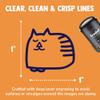 Cat Sleeping Doodle Self-Inking Rubber Stamp Ink Stamper for Stamping Crafting Planners - 1 Inch Medium - Lime Green Ink view 2