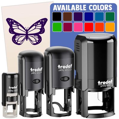 Pretty Monarch Butterfly Self-Inking Rubber Stamp Ink Stamper for Stamping Crafting Planners - 1 Inch Medium - Brown Ink