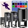 Witch Flying on a Broomstick Halloween Self-Inking Rubber Stamp Ink Stamper for Stamping Crafting Planners - 1 Inch Medium - Purple Ink view 1