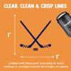 Crossed Hockey Sticks with Puck Self-Inking Rubber Stamp Ink Stamper for Stamping Crafting Planners - 1 Inch Medium - Orange Ink view 2