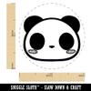 Charming Kawaii Chibi Panda Bear Face Blushing Cheeks Self-Inking Rubber Stamp Ink Stamper for Stamping Crafting Planners - 1 Inch Medium - Green Ink view 2