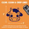 Charming Kawaii Chibi Cow Face Blushing Cheeks Milk Farm Self-Inking Rubber Stamp Ink Stamper for Stamping Crafting Planners - 1 Inch Medium - Green Ink view 2