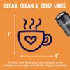 Steaming Hot Coffee Mug Cup with Heart Self-Inking Rubber Stamp Ink Stamper for Stamping Crafting Planners - 1 Inch Medium - Yellow Ink view 2