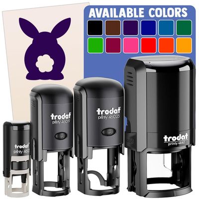 Bunny Rabbit Butt from Behind with Legs Easter Self-Inking Rubber Stamp Ink Stamper for Stamping Crafting Planners - 1 Inch Medium - Purple Ink