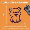 Cute Baby Bear Cub Sitting Self-Inking Rubber Stamp Ink Stamper for Stamping Crafting Planners - 1 Inch Medium - Yellow Ink view 2