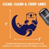 Floating Sea Otter Self-Inking Rubber Stamp Ink Stamper for Stamping Crafting Planners - 1 Inch Medium - Fuchsia Ink view 2