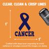 Cancer with Awareness Ribbon Self-Inking Rubber Stamp Ink Stamper for Stamping Crafting Planners - 1 Inch Medium - Lime Green Ink view 2