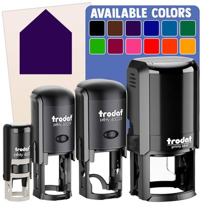 Simple House Solid Self-Inking Rubber Stamp Ink Stamper for Stamping Crafting Planners - 1 Inch Medium - Purple Ink