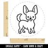 Chihuahua Standing Dog Self-Inking Rubber Stamp Ink Stamper for Stamping Crafting Planners - 1 Inch Medium - Yellow Ink view 2