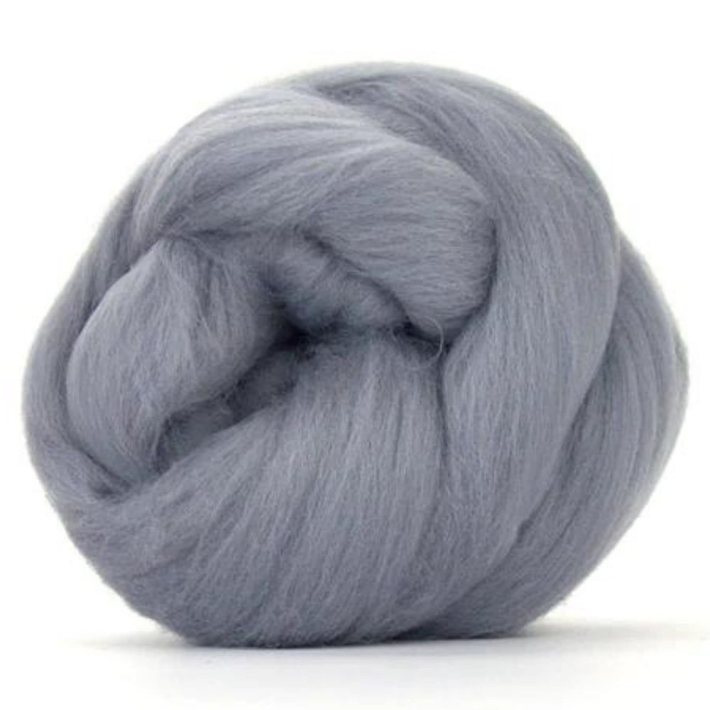 Revolution Fibers Merino Wool Combed Top | 1 lb Premium Wool Roving | 22 Micron, Best Merino Wool for Spinning, Tapestry, Needle Felting, Big Yarn Roving and Wall Hangings (Ash Gray)