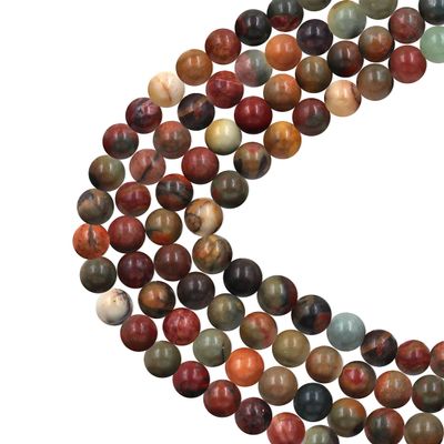 180pcs Natural Stone Crystal Loose Beads DIY for Jewelry Making with 10M Elastic Cord (Red Turquoise, 6mm)