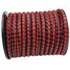 shapesbyX 3 Yards Uncut 5mm Diameter Round Braided Bolo Cords Regenerated Leather Strap for Bracelet Making or Jewelry Beading Black Red view 2