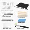 Leather Stamping Tools, Leather Carving Tool Kit with Leather Scriber Pen, Leather Working Hammer and Tracing Paper, for Leather Carving Working view 2