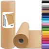 PerkHomy Brown Kraft Paper Roll 17.5" x 1,800" (150') for Gift Wrapping Bulletin Board Craft Art Bouquet Flower Packing Moving Shipping Floor Covering Table 70GSM 50LB (Brown, 17.5" x 150') view 1
