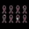 SUPERDANT 8pcs Iron on Rhinestone Pink Ribbons Heat Transfer for Breast Cancer Awareness T-shirt Crystal Decor Clear Bling DIY Patch Clothing Repair Hot Fix Applique for Clothing Vest Shoes Hat Jacket view 1