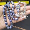 ALBASHAN Tasbih Naural Jasper Blue dot Stone muslim prayer beads Bracelet arabic Misbaha turkish eid gift (10mm x 51 beads) view 3