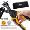 XOOL 2 in 1 Leather Hole Punch Eyelet Tool Kit, 3/16" 4.5mm Metal Eyelets for Fabric, Hole Puncher, Eyelet Pliers for Shoes Leather Clothes Belt view 1