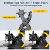 XOOL 2 in 1 Leather Hole Punch Eyelet Tool Kit, 3/16" 4.5mm Metal Eyelets for Fabric, Hole Puncher, Eyelet Pliers for Shoes Leather Clothes Belt view 2