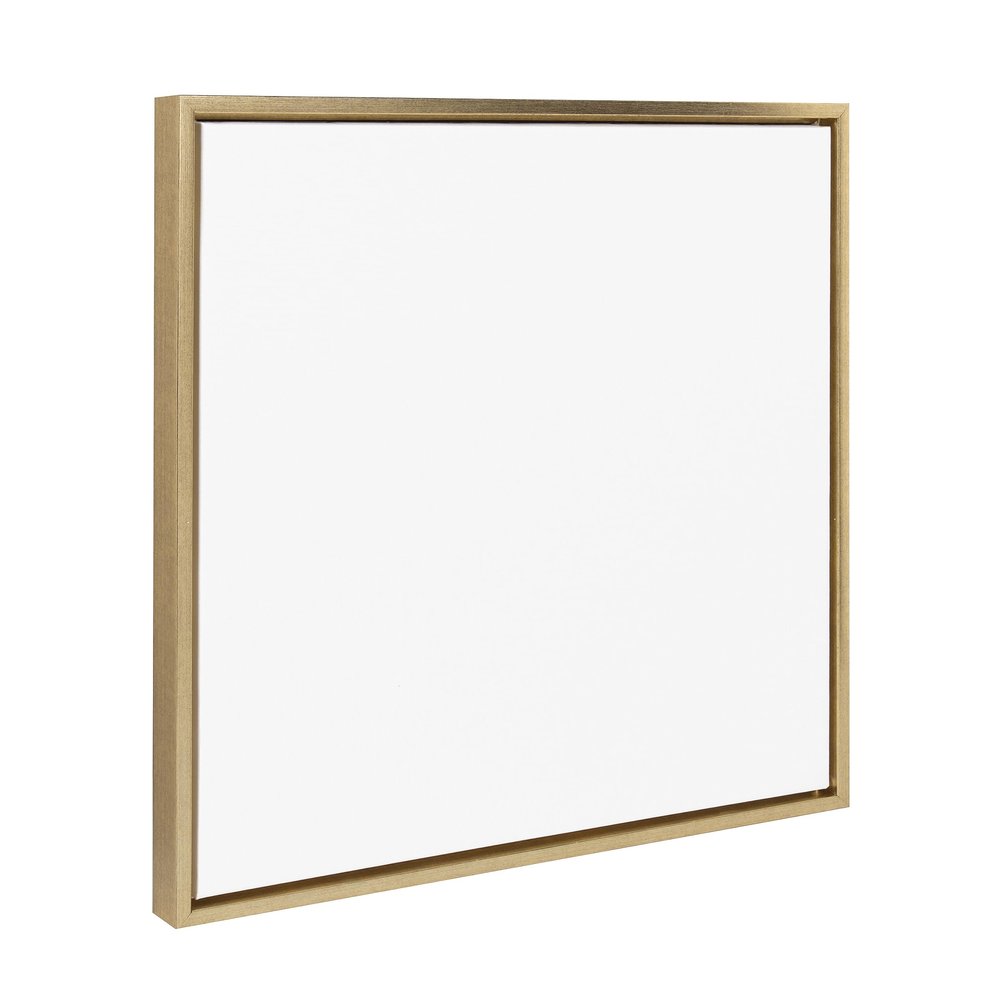 Kate and Laurel Sylvie Blank Framed Canvas Wall Art, 22x22 Bright Gold, Modern Empty Surface for Painting