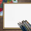 Kate and Laurel Sylvie Blank Framed Canvas Wall Art, 22x22 Bright Gold, Modern Empty Surface for Painting view 2
