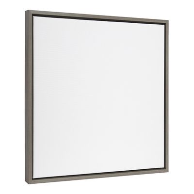 Kate and Laurel Sylvie Blank Framed Canvas Wall Art, 22x22 Gray, Modern Empty Canvas for Paint-Your-Own Art