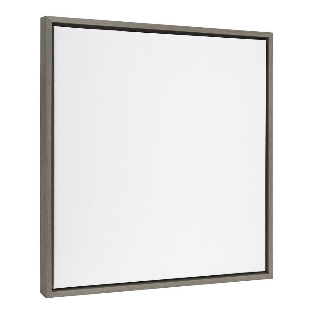 Kate and Laurel Sylvie Blank Framed Canvas Wall Art, 22x22 Gray, Modern Empty Canvas for Paint-Your-Own Art