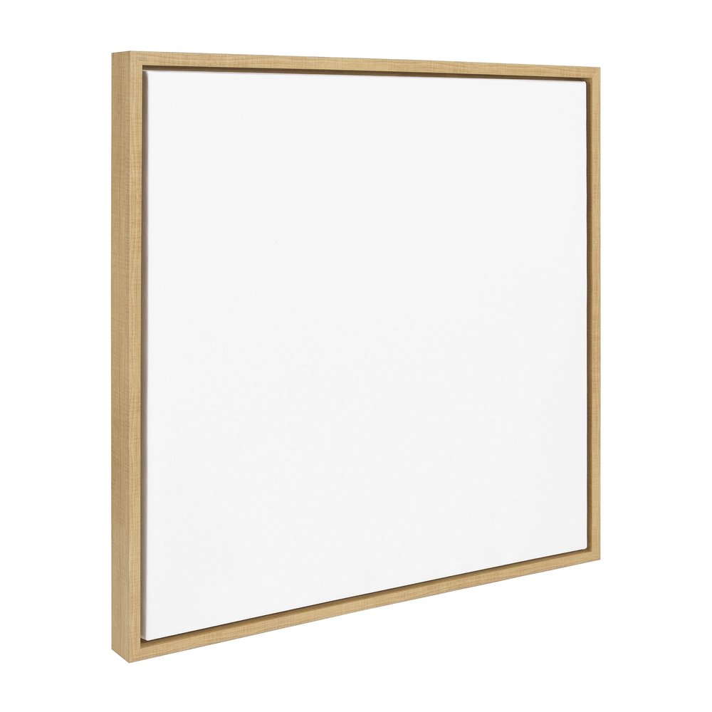 Kate and Laurel Sylvie Blank Framed Wall Art, 22x22 Natural, Paint-Your-Own