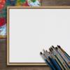 Kate and Laurel Sylvie Blank Framed Wall Art, 22x22 Natural, Paint-Your-Own view 2
