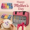 ATTERET Full Range Embroidery and Cross Stitch Starter Kit with Premium Storage Organizer Bag, Includes 99 DMC Coded Cotton Threads, 9 Metallic Floss, 3 Hoops, Needles, Scissors + More (Pink) view 2