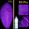 Yuxung 80 Pcs Large Ostrich Feathers 14-16 Inch Natural Plumes for Wedding Centerpieces, 1920s Party DIY Crafts Home Decor(Purple) view 2