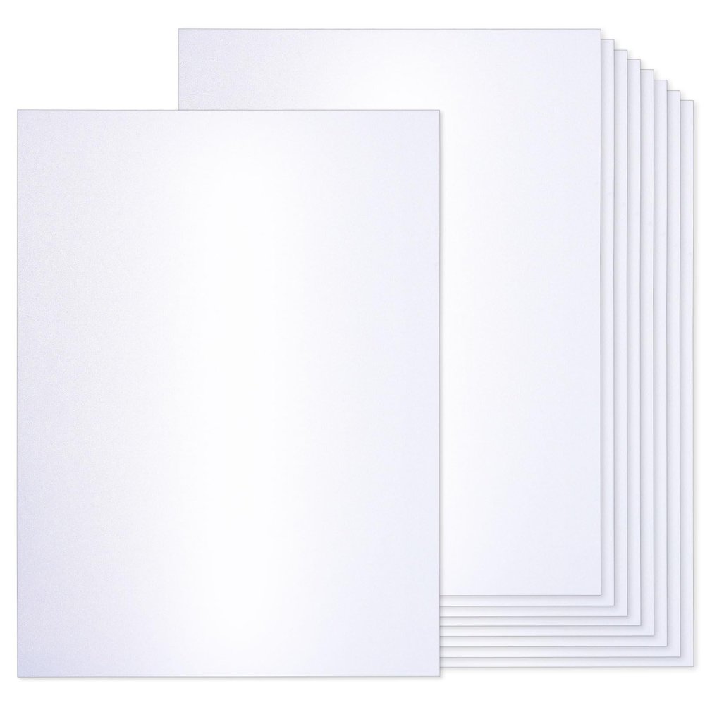 36 Sheets White Shimmer Cardstock, 8.5" x 11" Metallic Cardstock Paper, 250gsm/92lb Pearlescent Paper Cover, Double Sided Card Stock Printer Paper for Invitations, Card Making, DIY Crafts