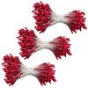 lasenersm About 1140 Pieces Matte Double Head Flower Stamen Pistil DIY Making Mini Artificial Flower Stamen Pistil Handmade Flowers Pollens Stamens for Flower Making Scrapbook Decoration, Red view 1