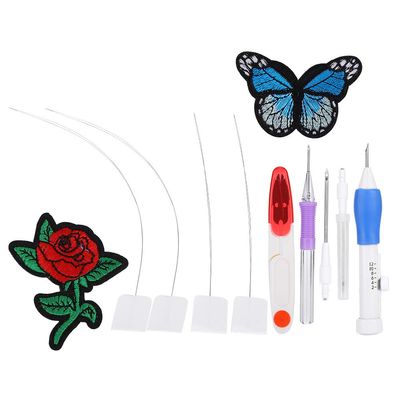 QANYEGN Pch Needle Set, Embroidery Stitching Craft Tool with TPR Handle, Suitable for Sewing and Threading