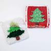 Kuuleyn Latch Hook Kit,Crochet Rug Kit,Cute Christmas Tree Pattern DIY Crochet Cup Mat Soft Comfortable Colorful Latch Hook Rug for Household Christmas Gift(5.5x5.5in) view 4
