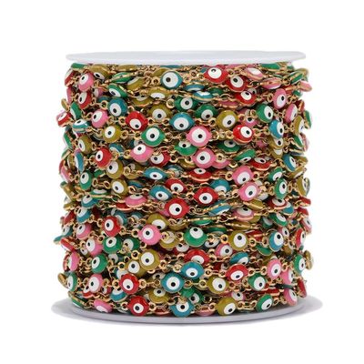 HZLXF1 1 Meter Stainless Steel Chains Necklaces Bracelets Components DIY Jewelry Making Accessories Supplies (Color : Gold Colorful)