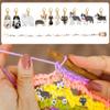 BENECREAT 11Pcs Animal Stitch Marker Charms, Cat Dog Alloy Enamel Charm Locking Markers Acrylic Number Bead Knitting Row Counter Chains with Claw Clasps for Knitting Weaving Sewing Accessories view 4