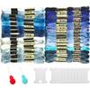 Gnognauq 30 Skeins Embroidery Threads Embroidery Floss for Friendship Bracelet String Cross Stitch DIY String Art (Blue) view 1