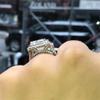 AZQ Fashion 925 Sterling Silver Shiny Full Diamond Ring Princess Square Cubic Zirconia Rings CZ Diamond Multi Row Ring Eternity Engagement Wedding Band Ring for Women (US Code 11) view 3