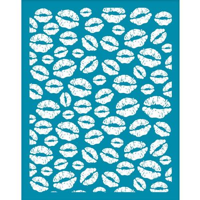 OLYCRAFT 4x5 Inch Lips Theme Clay Stencils Sexy Lips Silk Screen for Polymer Lipstick Print Silk Screen Stencils Mesh Transfer Stencil for Polymer Clay Jewelry Making