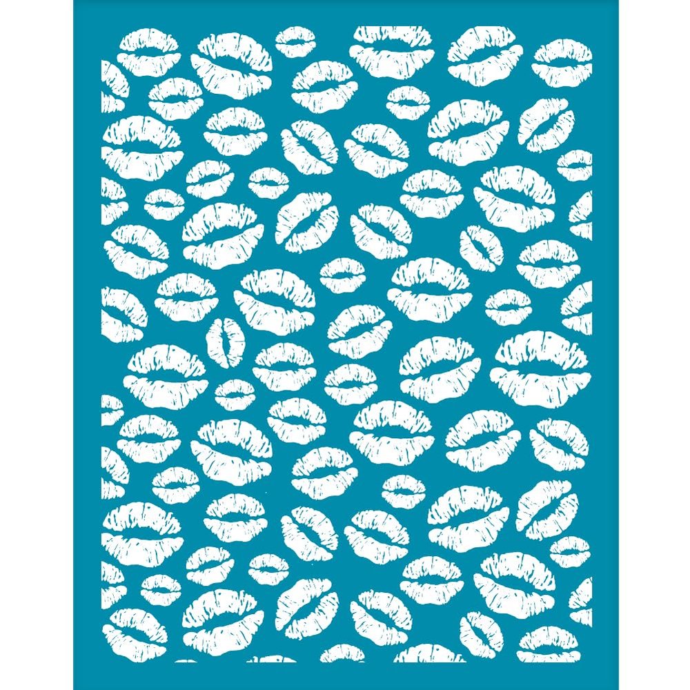 OLYCRAFT 4x5 Inch Lips Theme Clay Stencils Sexy Lips Silk Screen for Polymer Lipstick Print Silk Screen Stencils Mesh Transfer Stencil for Polymer Clay Jewelry Making