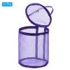 PATIKIL Yarn Storage Bag, 2 Pack Portable Crochet Knitting Bag Case Skein Ball Holder Mesh Basket Organizer Tote for Sewing Craft Projects, Purple view 3