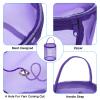 PATIKIL Yarn Storage Bag, 2 Pack Portable Crochet Knitting Bag Case Skein Ball Holder Mesh Basket Organizer Tote for Sewing Craft Projects, Purple view 4