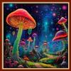 Foxhool Beginners Cross Stitch Kits Stamped Full Range of Embroidery Kits for Adults DIY Cross Stitches kit Embroidery Patterns for Needlepoint kit-Colorful Mushrooms 17.7x17.7 inch view 1