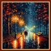Foxhool Beginners Cross Stitch Kits Stamped Full Range of Embroidery Kits for Adults DIY Cross Stitches kit Embroidery Patterns for Needlepoint kit-Romantic Couple 17.7x17.7 inch view 1