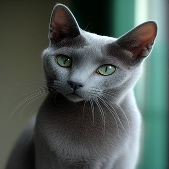 DIY Diamond Painting Kits for Adults, Surprised Russian Blue Cat Round Full Drill 5D Diamonds Gem Art Drill Home Decoration Kits and Room Wall Decor 12x16 inch